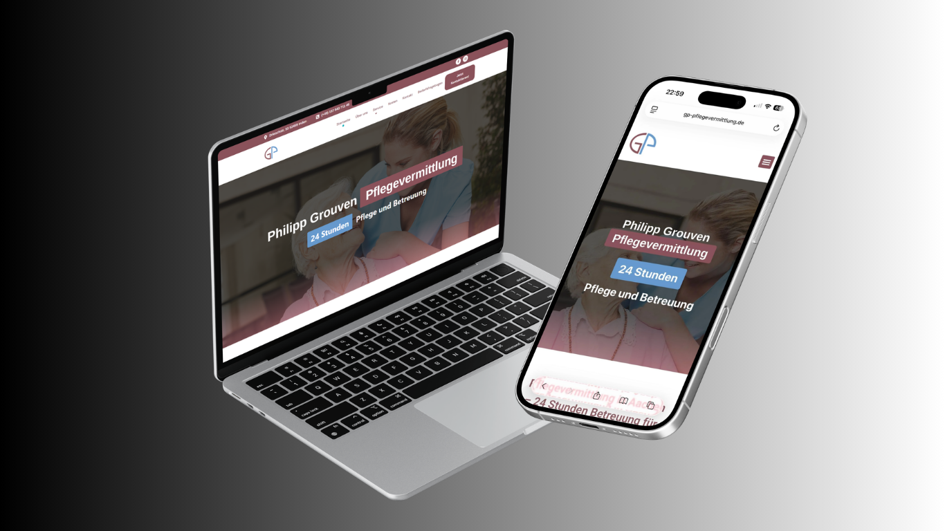 GP Pflegevermittlung Referenz Webdesign Google Ads Meta Ads